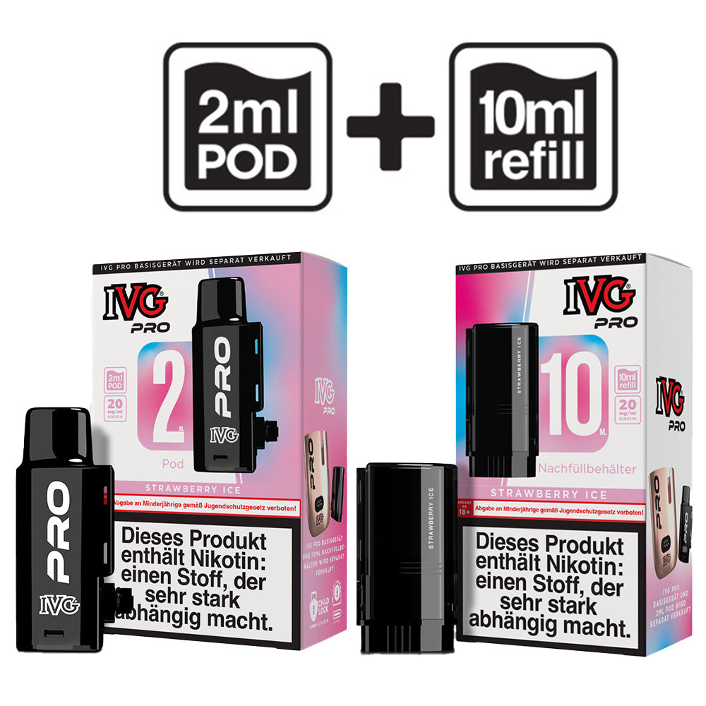 IVG PRO 12000 - 2ml Pod + 10ml Refil in Strawberry Ice kaufen bei Anoca.de