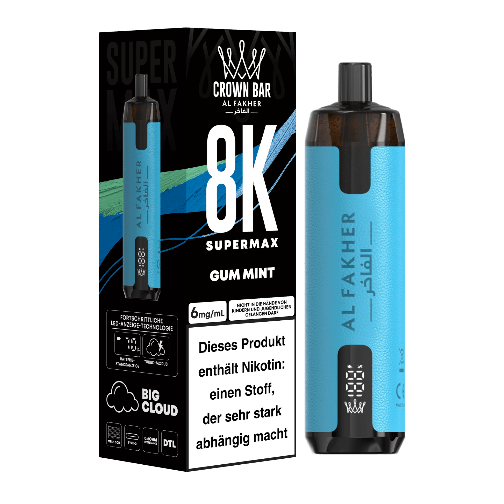 Al Fakher Vape Crown Bar 8000 - Anoca