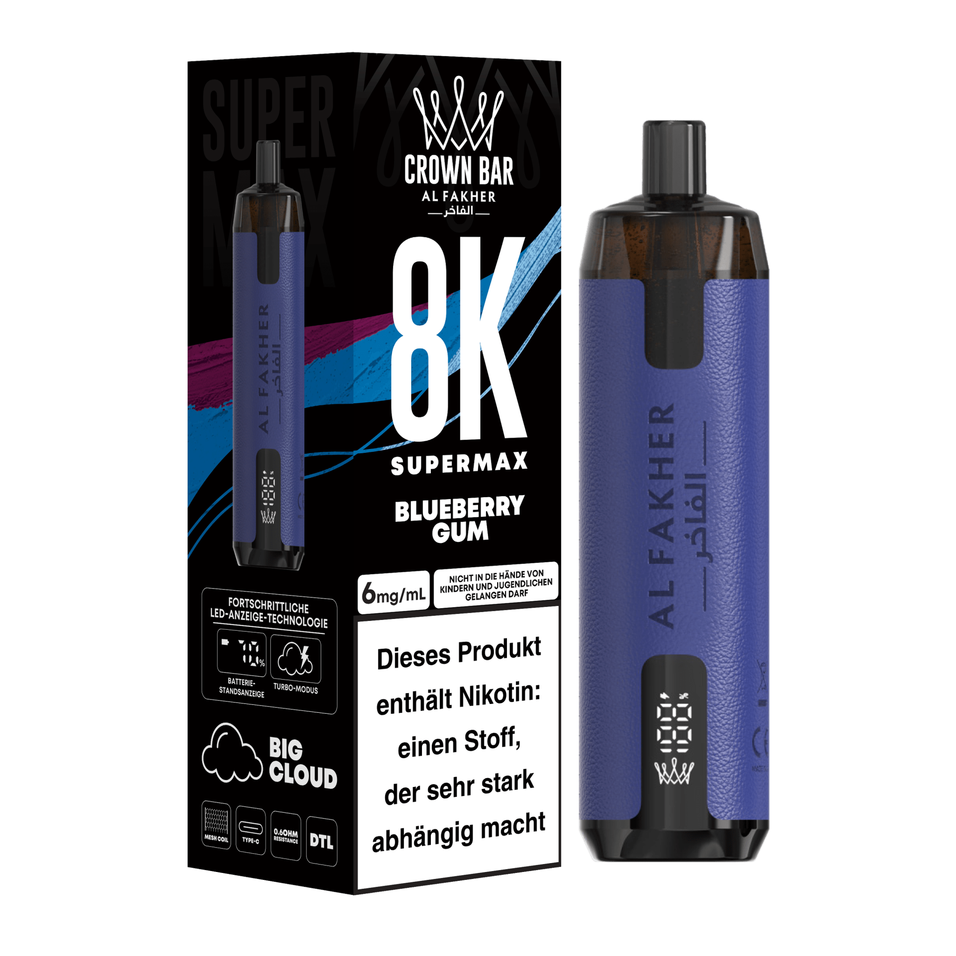 Al Fakher Vape Crown Bar 8000 - Anoca
