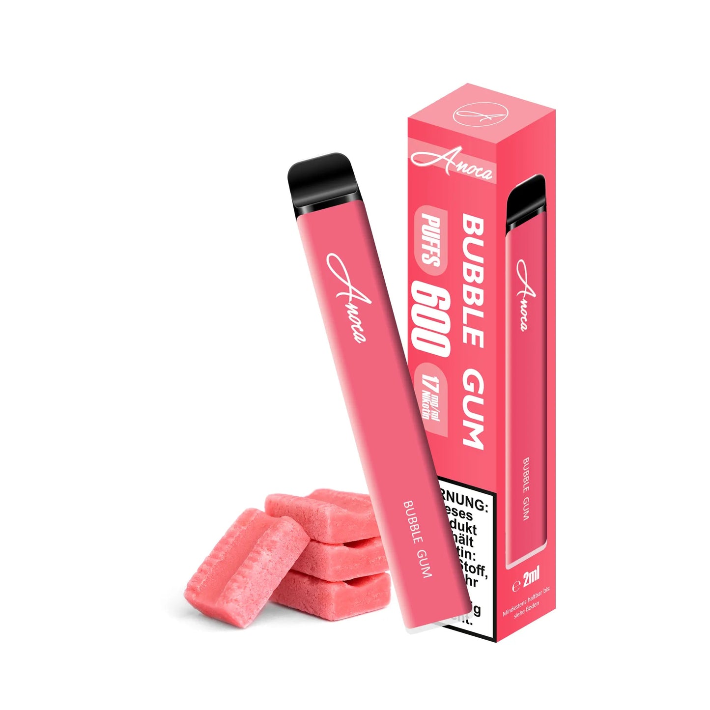 Anoca - Einweg E - Shisha 600 Puffs - Bubble Gum - Anoca