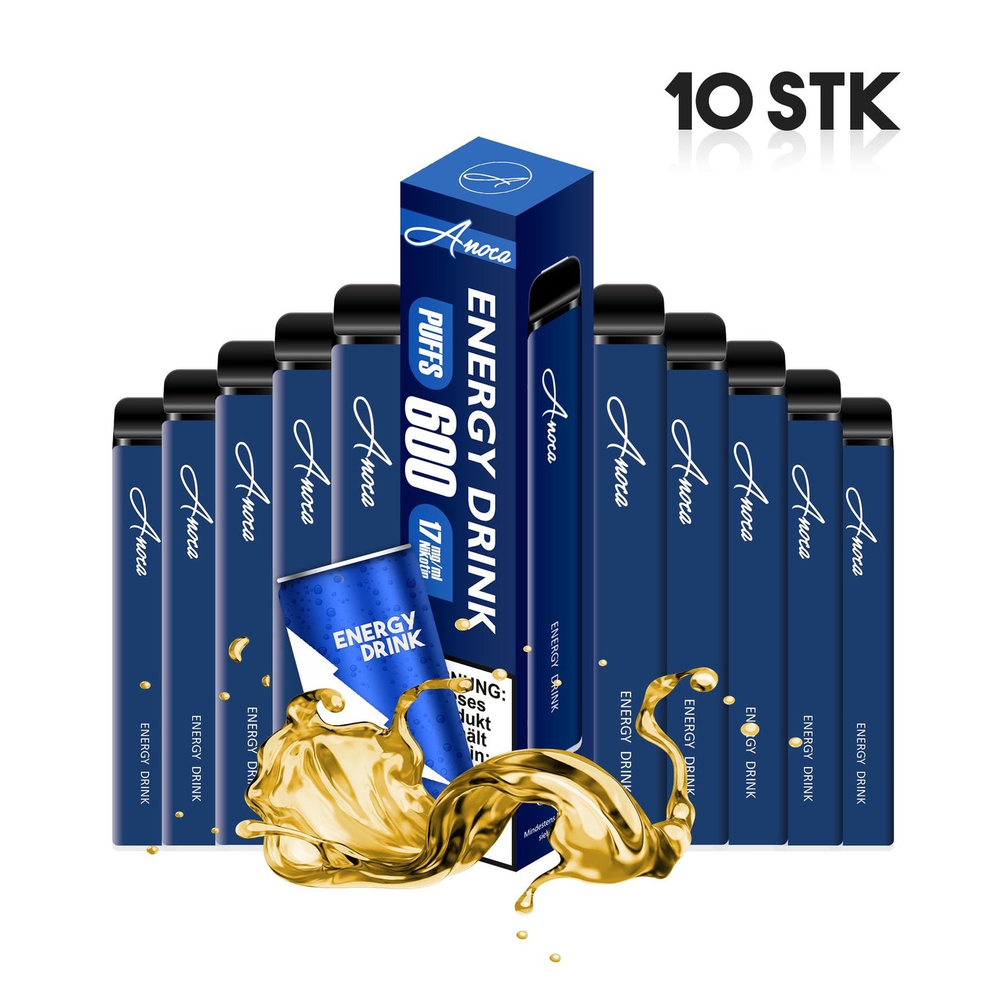Anoca - Einweg E - Shisha 600 Puffs - Energy Drink - 10er Pack - Anoca