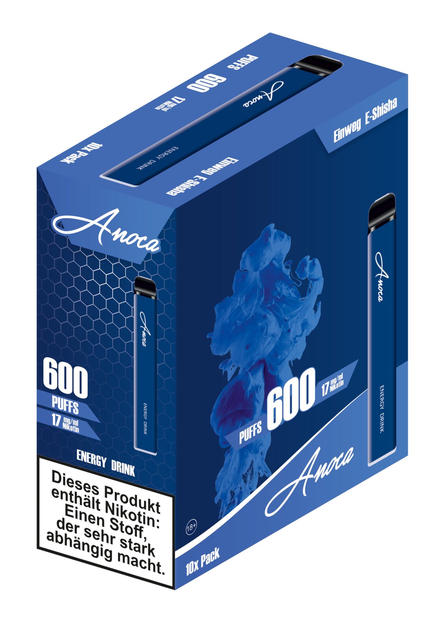 Anoca - Einweg E - Shisha 600 Puffs - Energy Drink - 10er Pack - Anoca