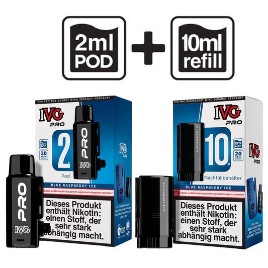 IVG PRO 12000 - 2ml Pod + 10ml Refil in Blue Raspberry Ice kaufen bei Anoca.de