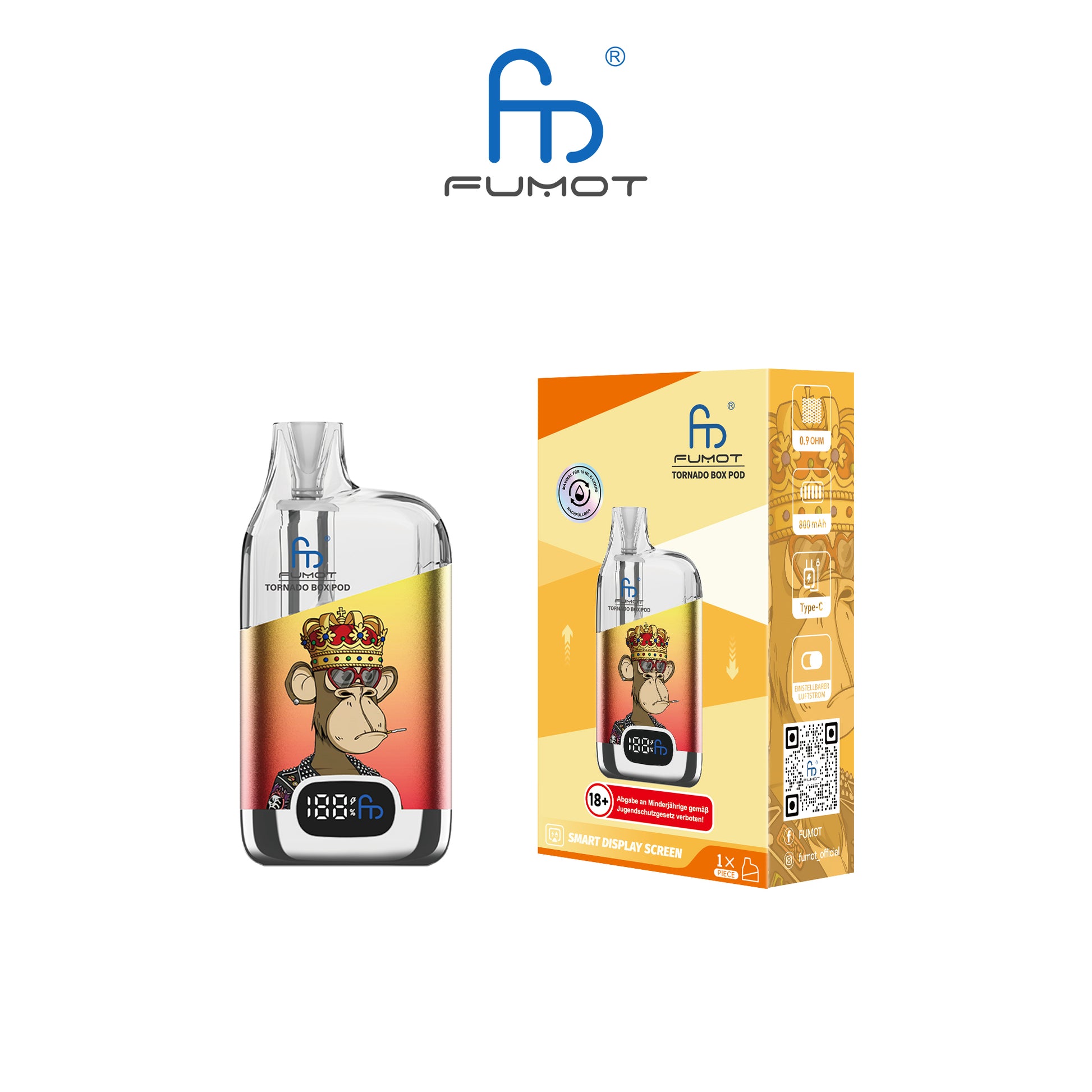 Randm Tornado Vape 12k Akkuträger  Yellow Red kaufen bei Anoca.de